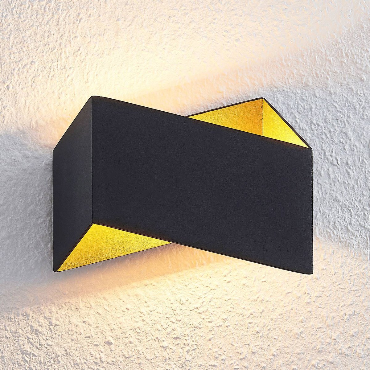 Applique en aluminium moderne, Assona noir, doré, ARCCHIO