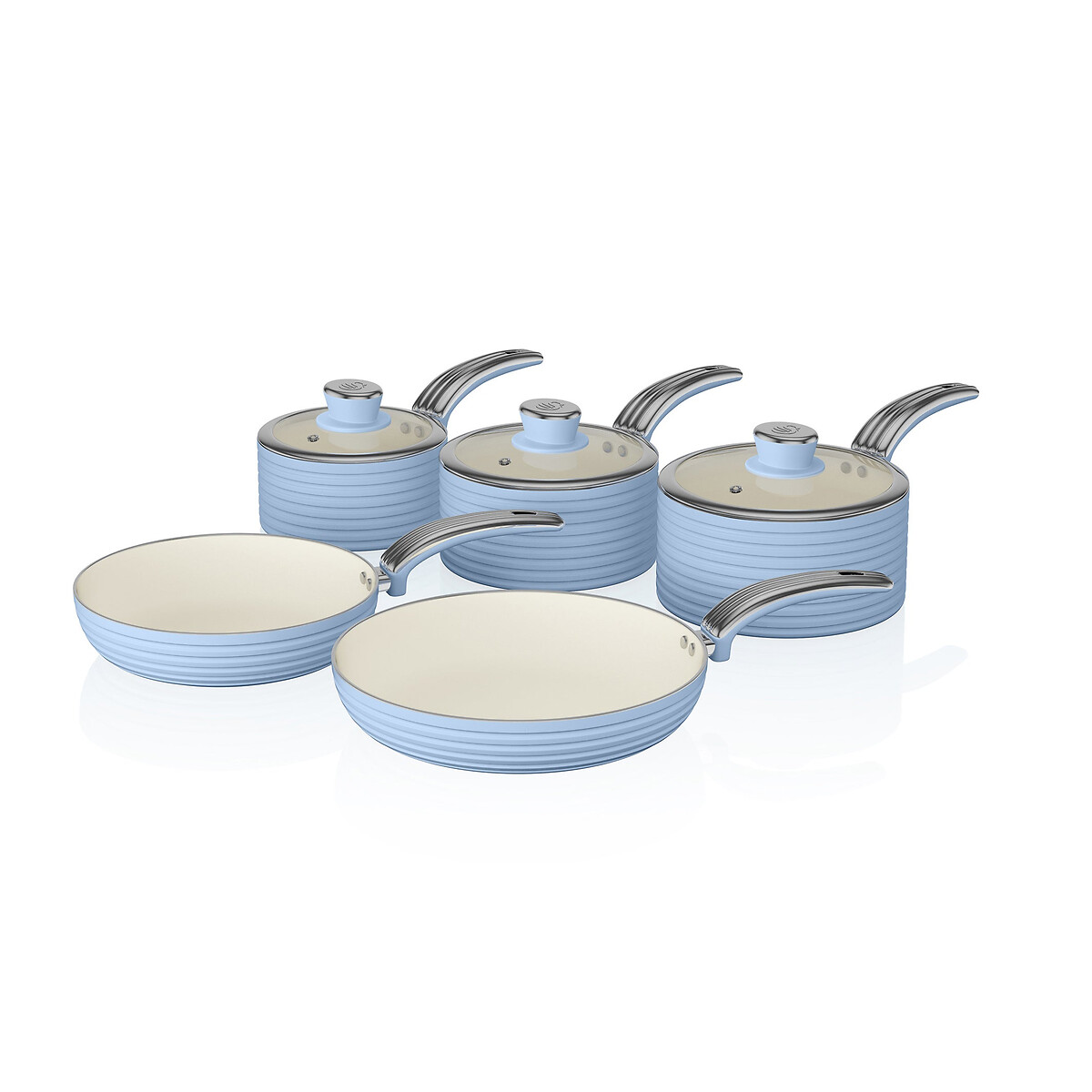 5-Piece Retro Pan Set in Blue blue, SWAN