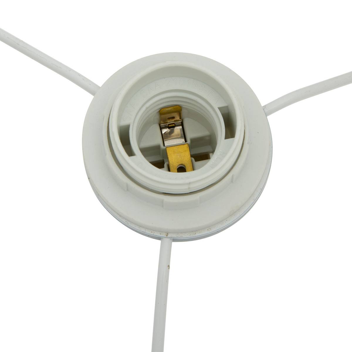 Lampadaire grès abat-jour tissu ALITHA beige, ATMOSPHERA