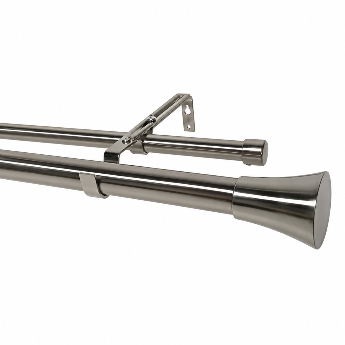 Kit double tringle à rideaux extensible, embouts pommeau argent, MOBOIS