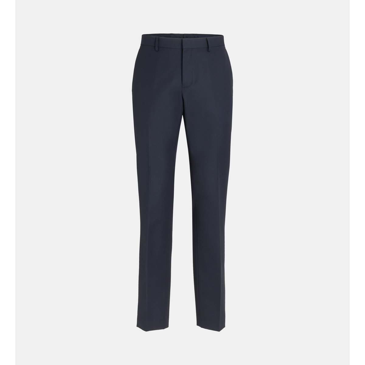 Pantalon de costume ajusté barmand en coton et laine bleu marine foncé, COMPTOIR GL