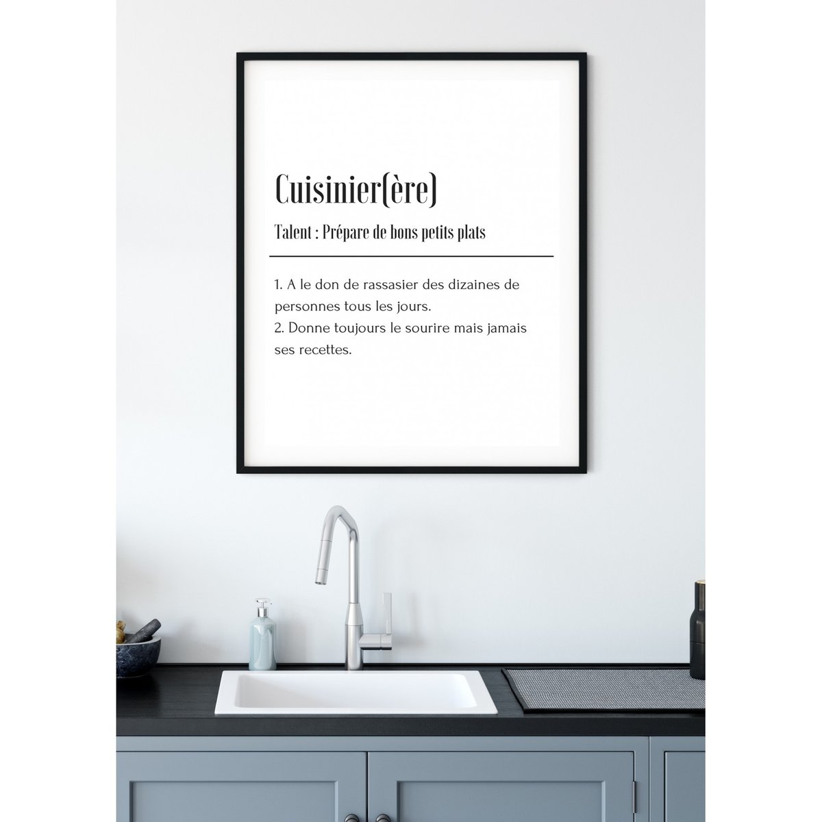 Affiche Définition Cuisinier blanc, L'AFFICHERIE