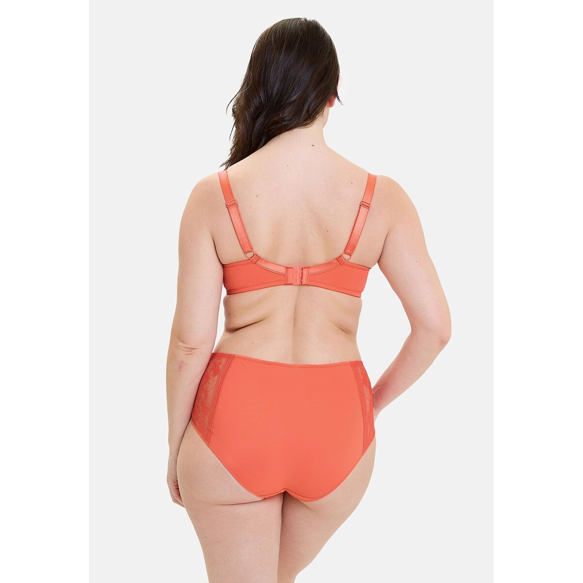 Culotte en dentelle SUZIE orange corail, SANS COMPLEXE