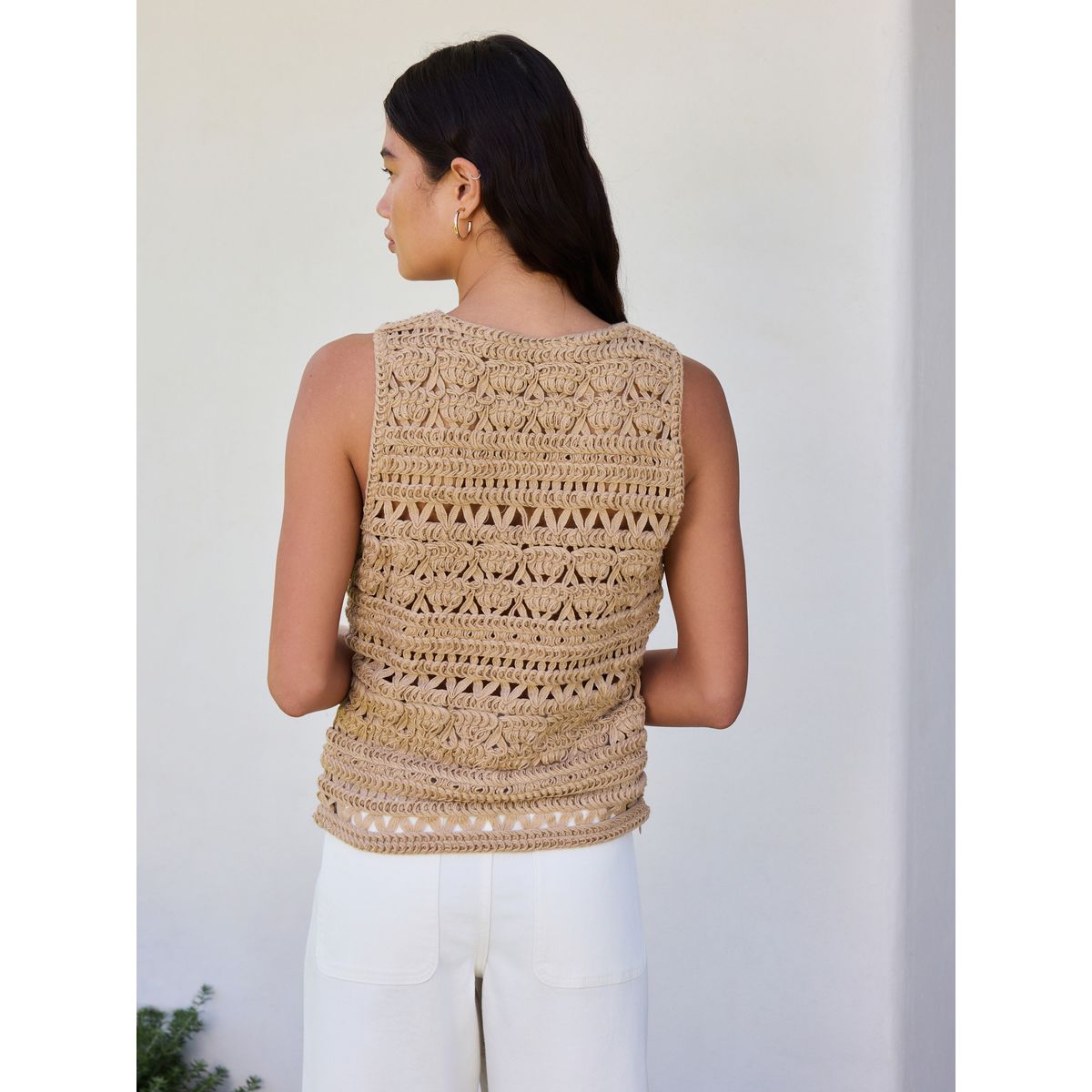 Débardeur à dos nu en crochet naturel, NEXT