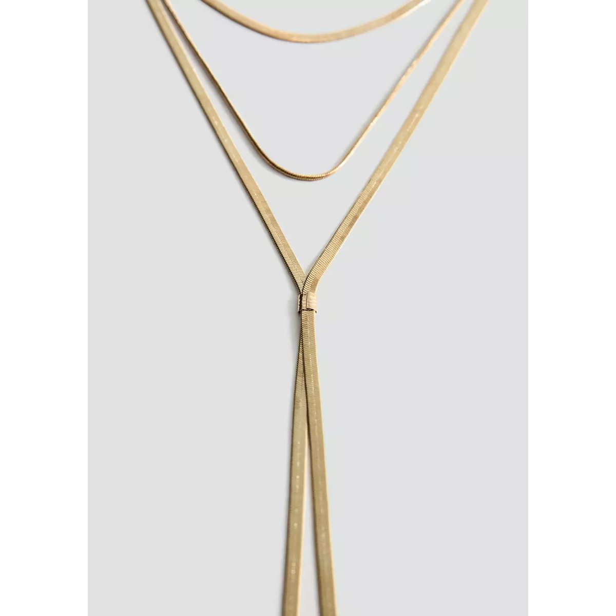 Collier long combiné or, MANGO
