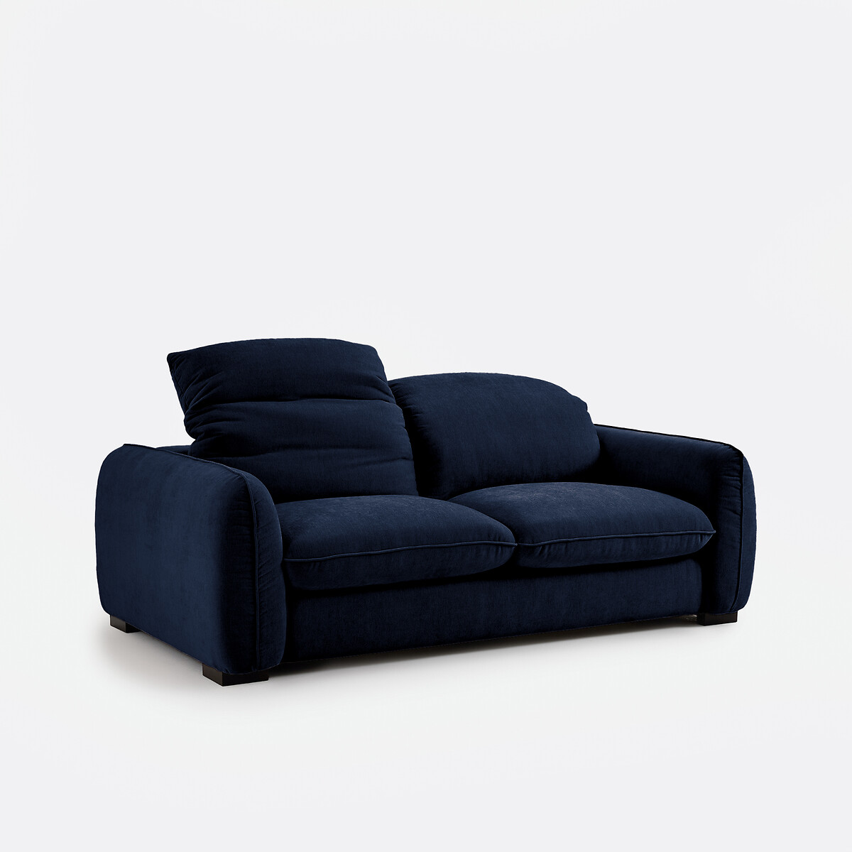 Isla Marl Polyester 3-Seater Straight Sofa with Headrests midnight blue, LA REDOUTE INTERIEURS