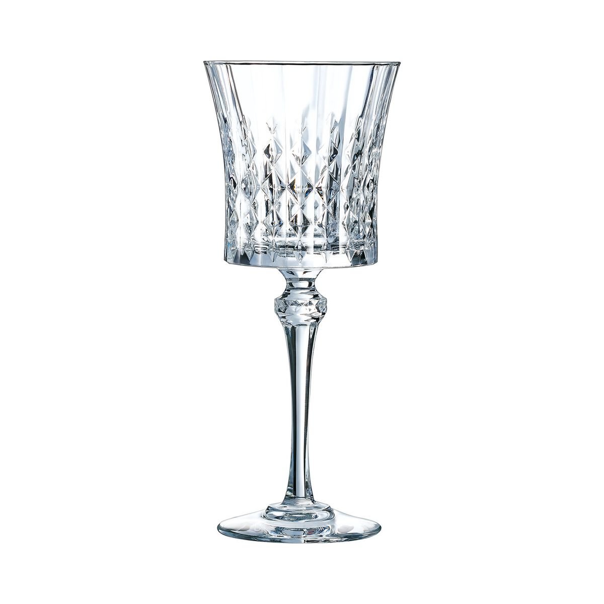 4 verres à pied 27 cl -LADY DIAMOND transparent, CRISTAL D ARQUES