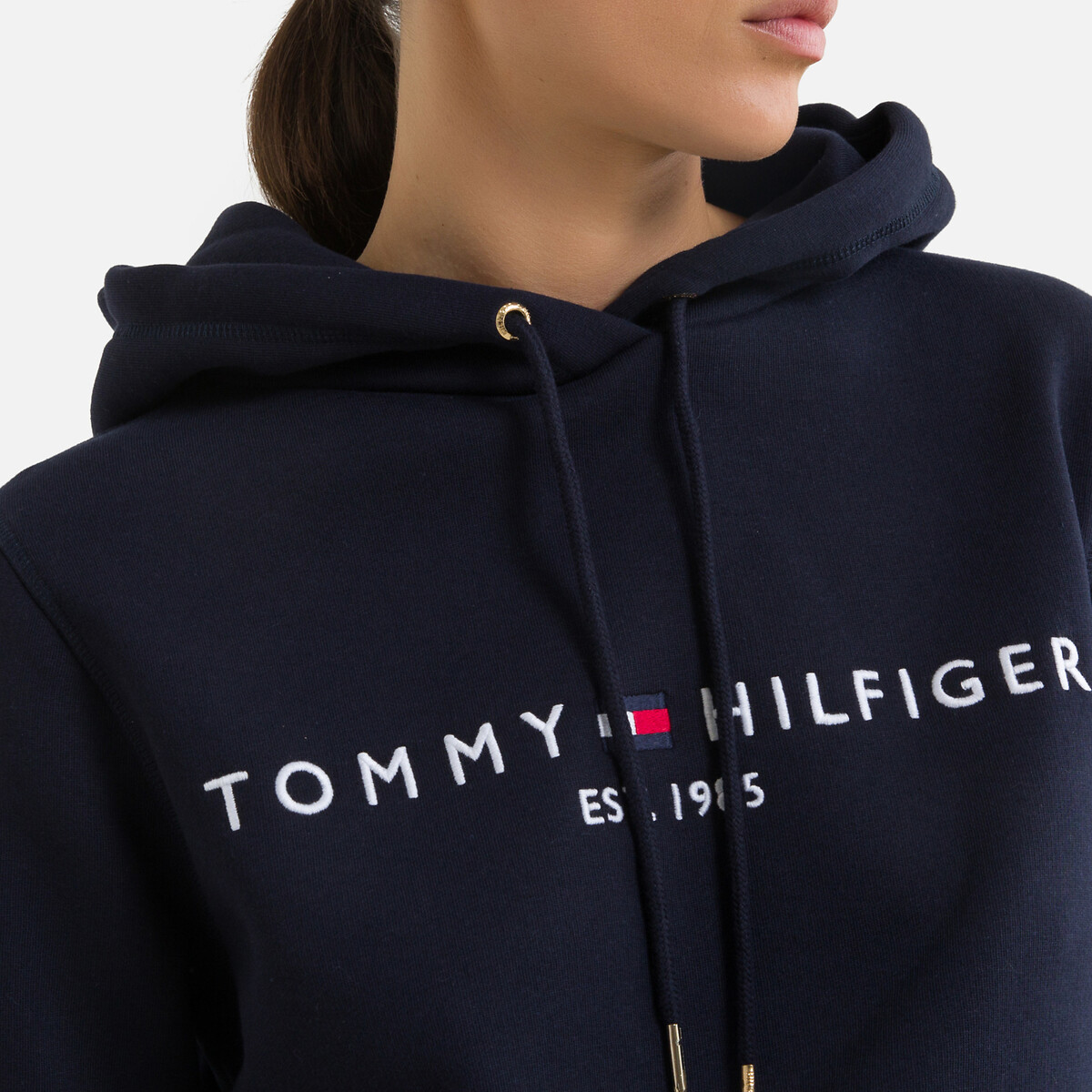 Cotton Blend Hoodie navy, TOMMY HILFIGER