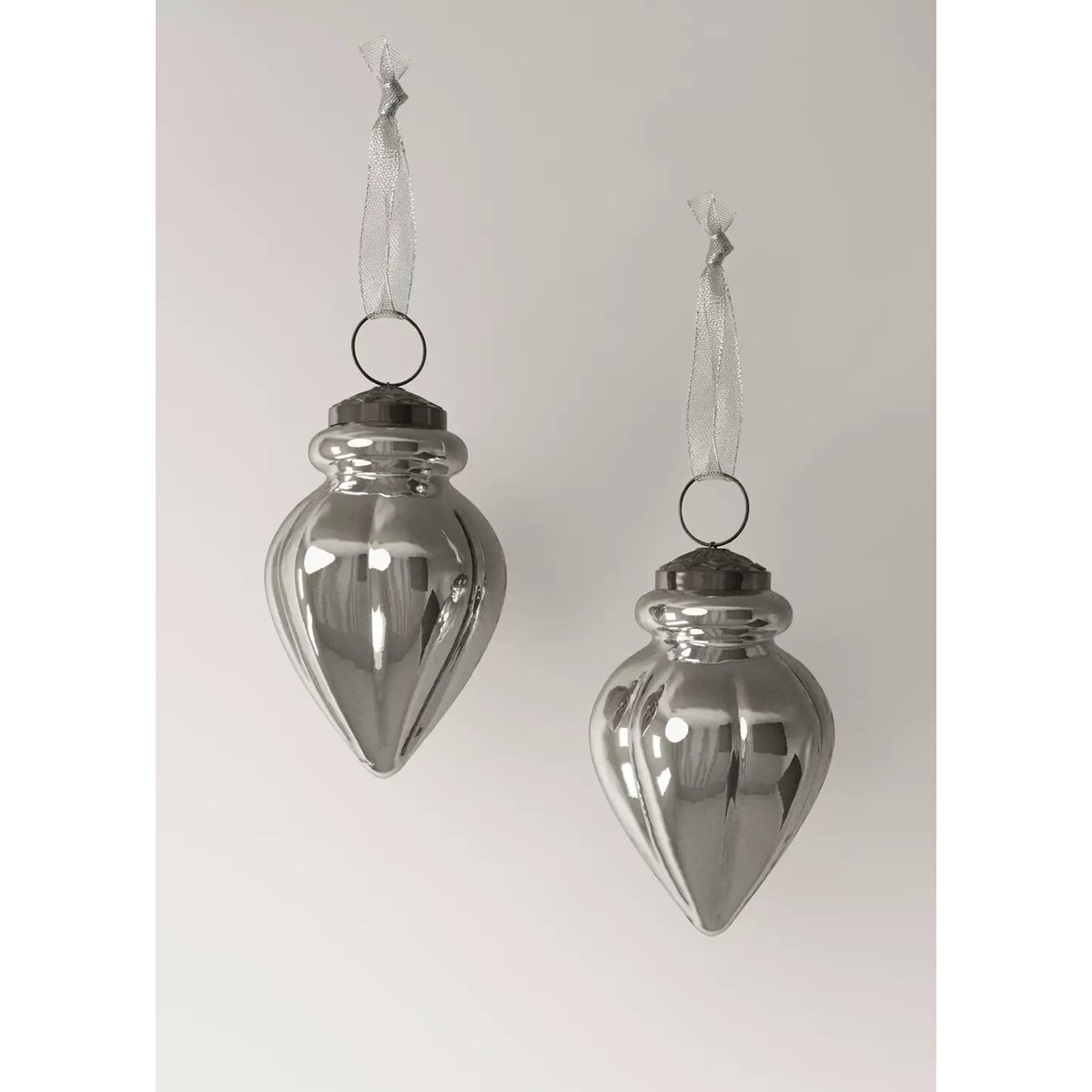 Lot de décorations de Noël en cristal pour le sapin argent, MANGO HOME