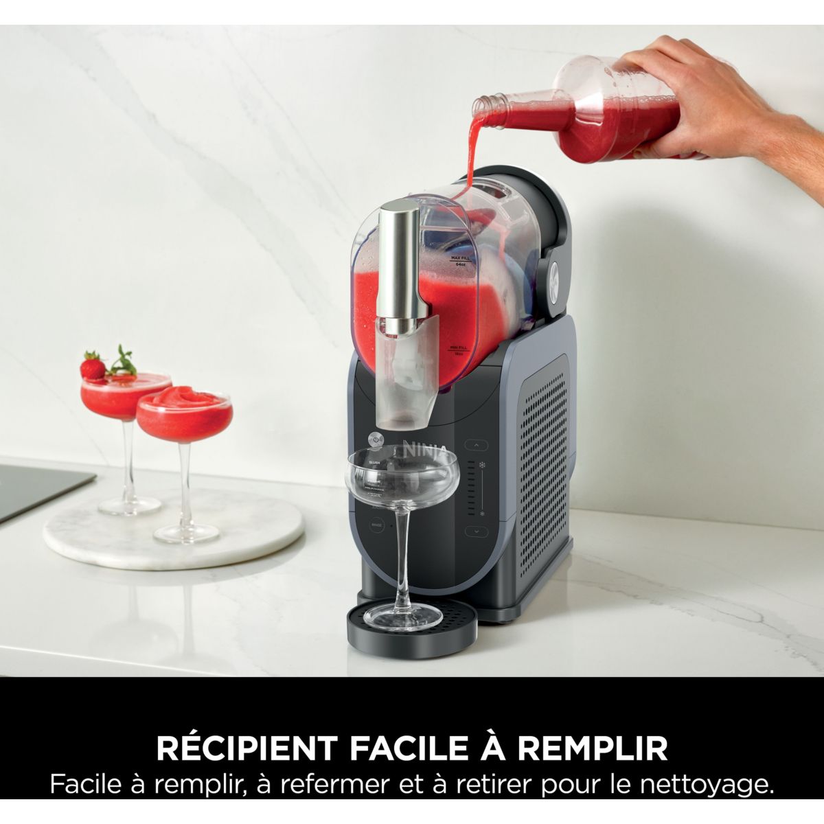 Machine à granita Slushi FS301EU Granités, Cocktails Glacés, Milkshakes, 5 Programmes, 2.5L, Maintien au Froid 12H couleur unique, NINJA