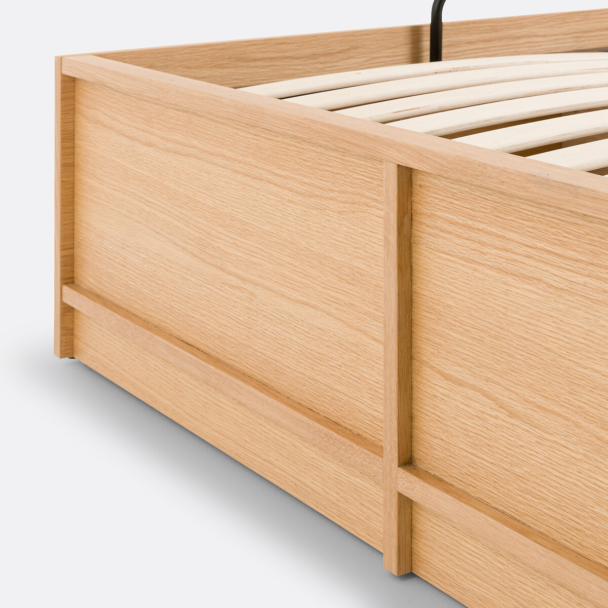 Lit coffre avec sommier relevable, SENSSIA plaqué chêne naturel, LA REDOUTE INTERIEURS