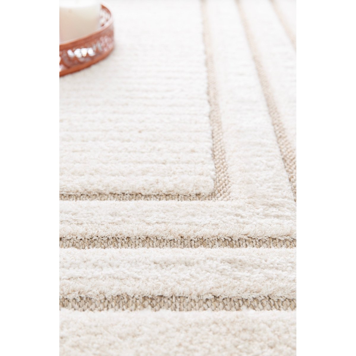 Tapis design avec effet relief ESMEE beige sable, AFK LIVING