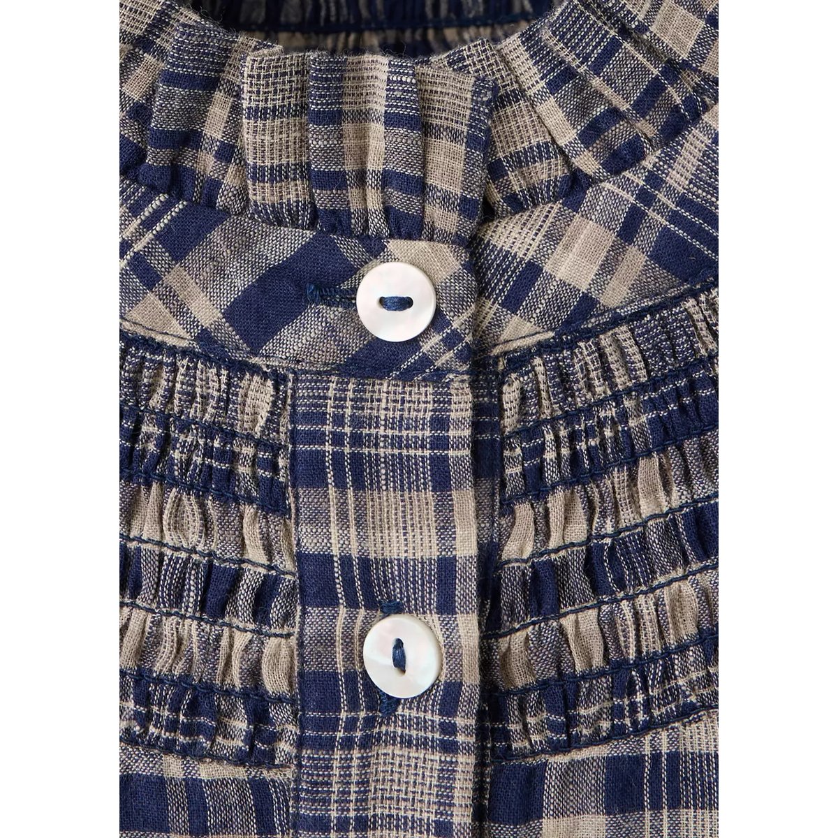 Chemise 100% coton à carreaux bleu indigo, MANGO TEEN