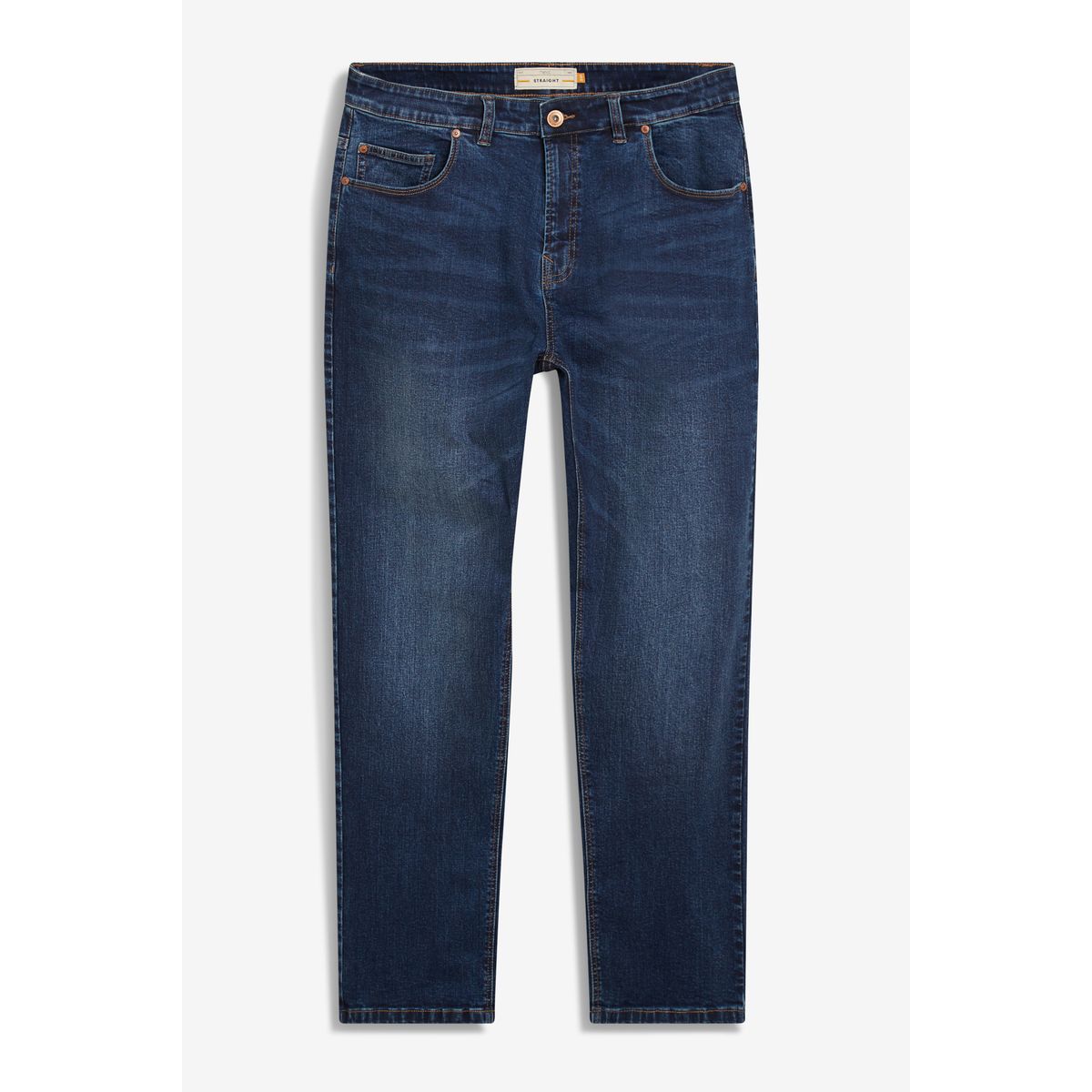 Jean stretch coloré - coupe droite bleu moyen, NEXT