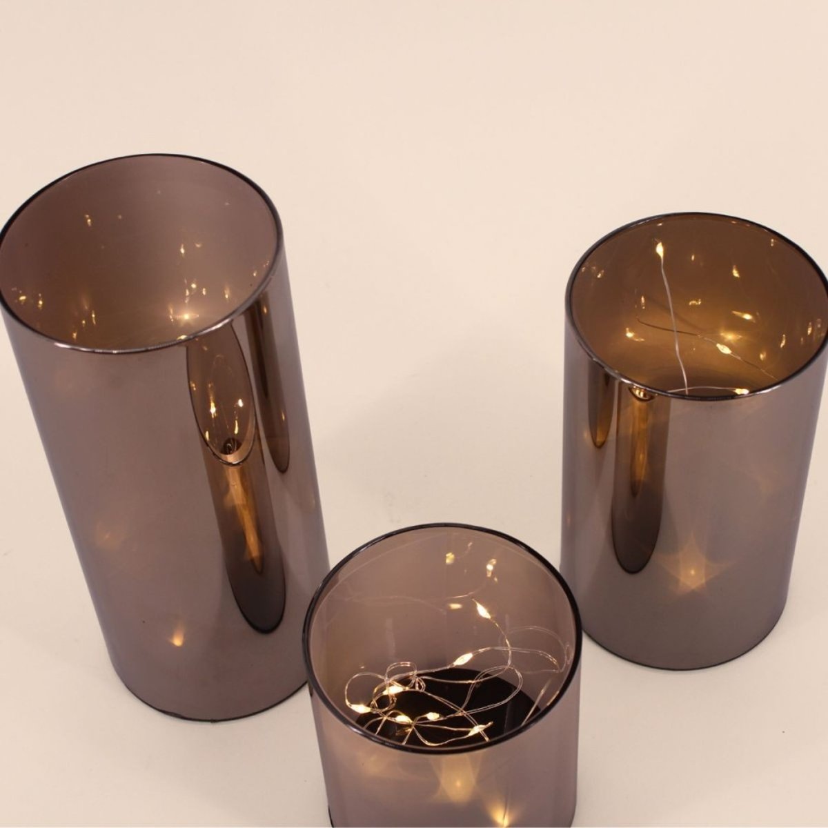 Coffret 3 lampes LED étoiles gris, HASHTAG DECO