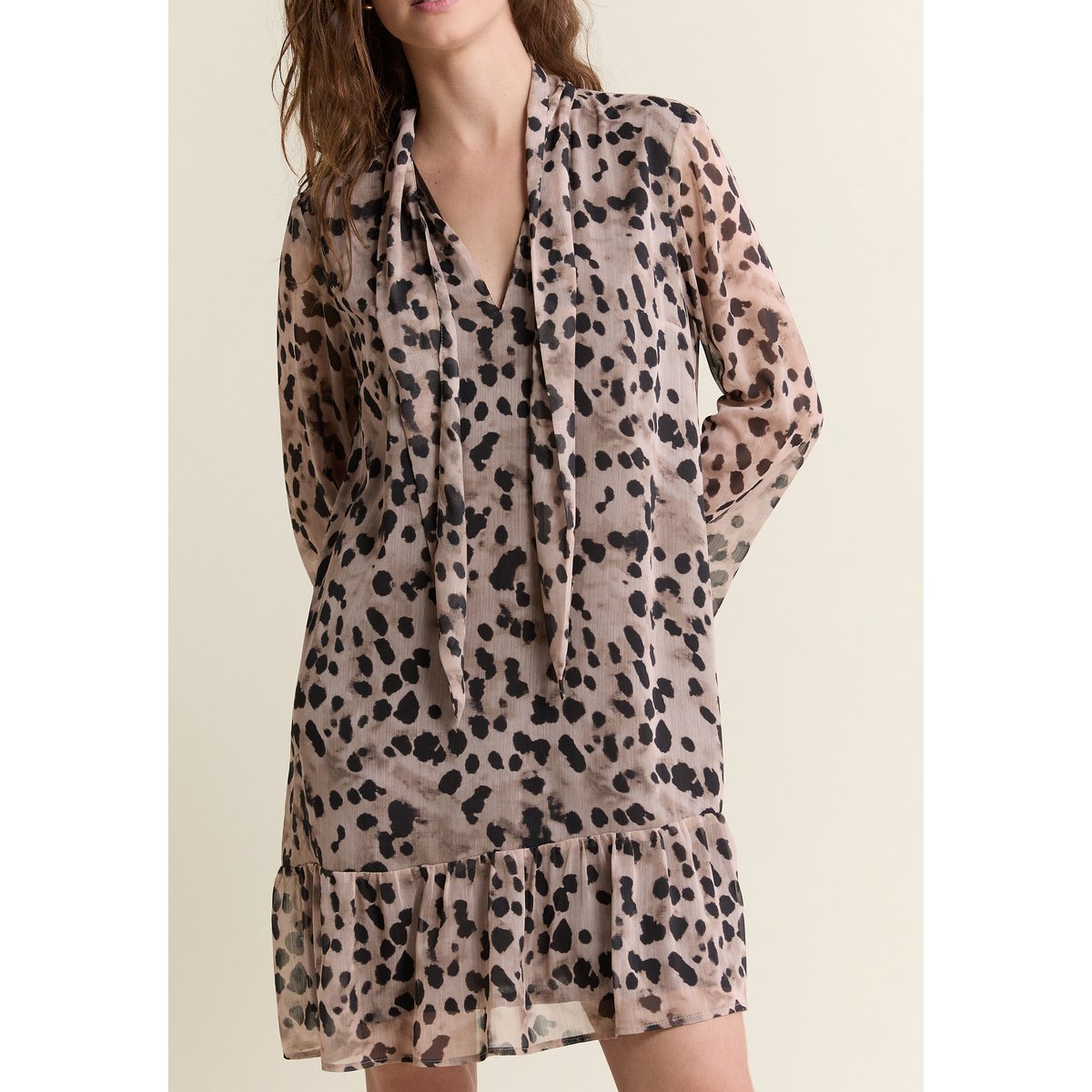 Robe courte à motifs A BERLINI IMP taupe, ETAM