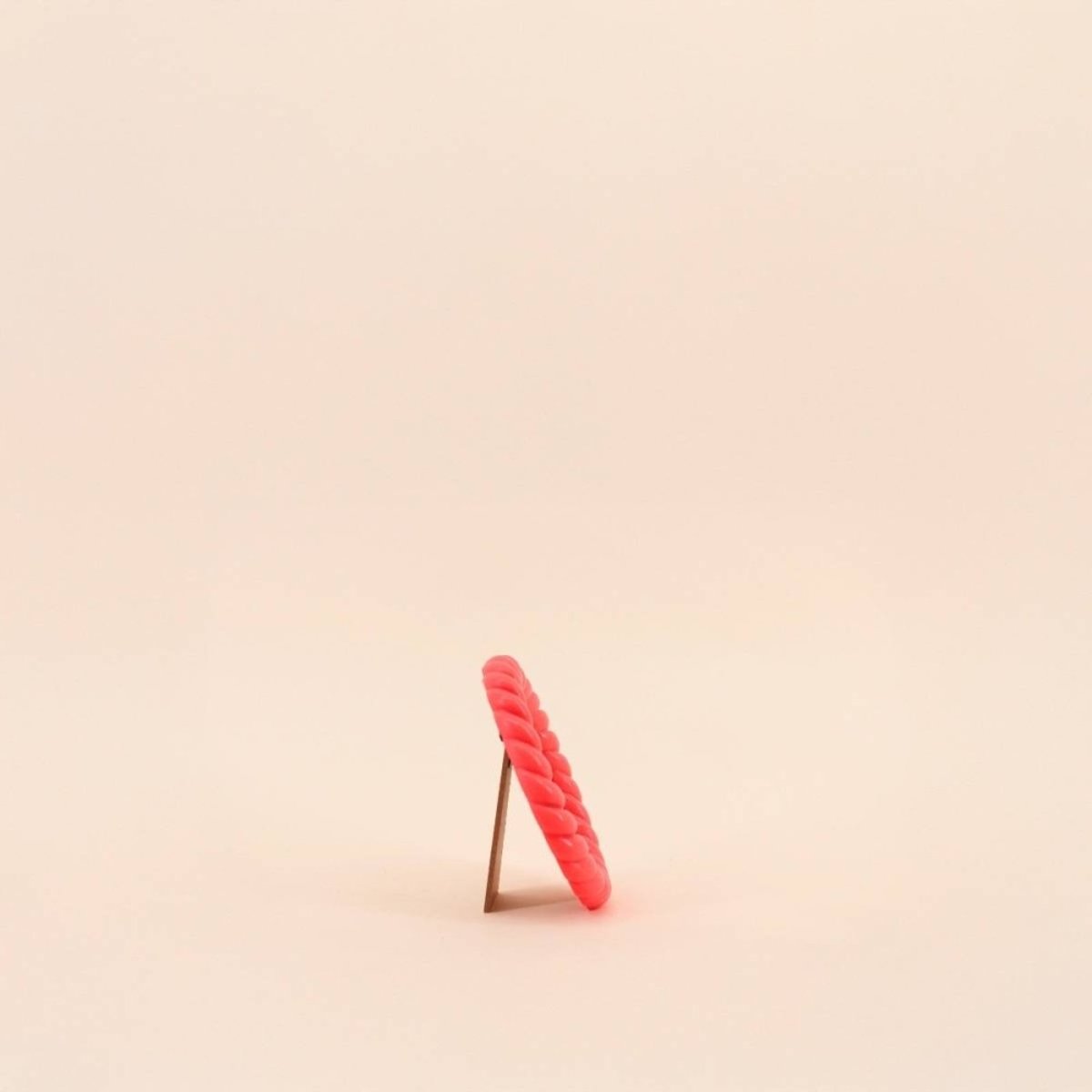 Cadre photo rond torsadé 13,5cm rose, ORNAMI