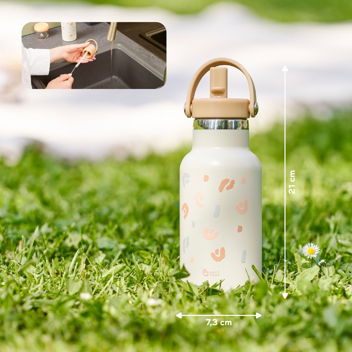 Gourde isotherme inox little explorer beige, BABYMOOV