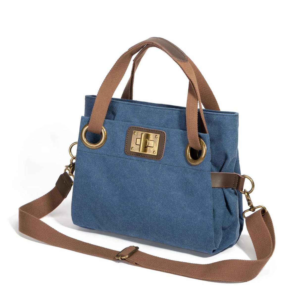 Sac porté épaule en cuir et toile TOBAGO MINI denim, OH MY BAG
