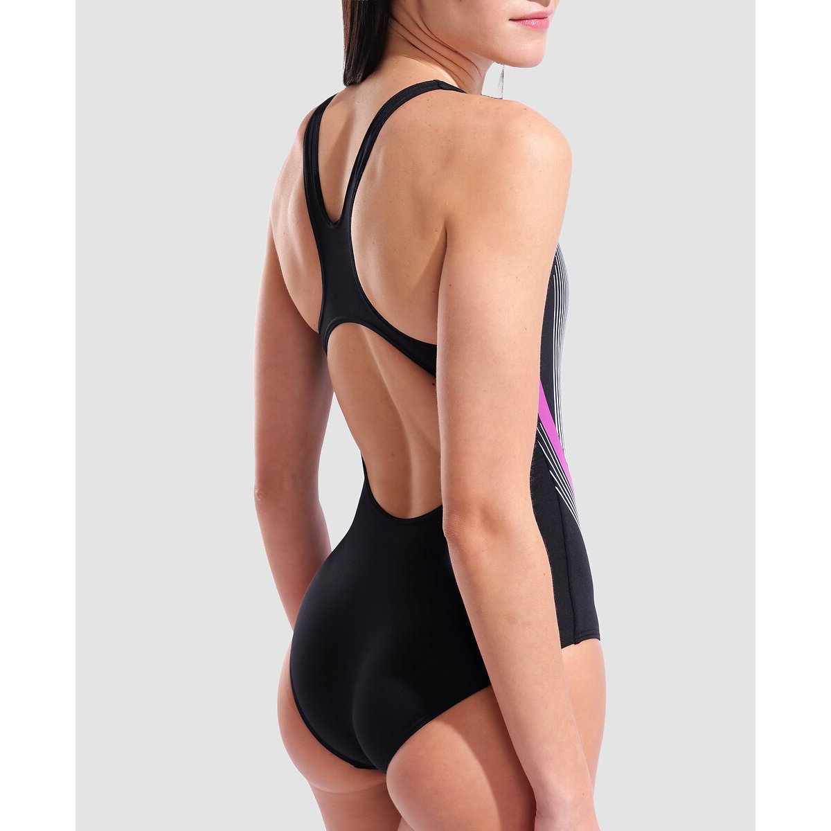 Fato de banho DYNAMIC costas swim pro preto/rosa, ARENA