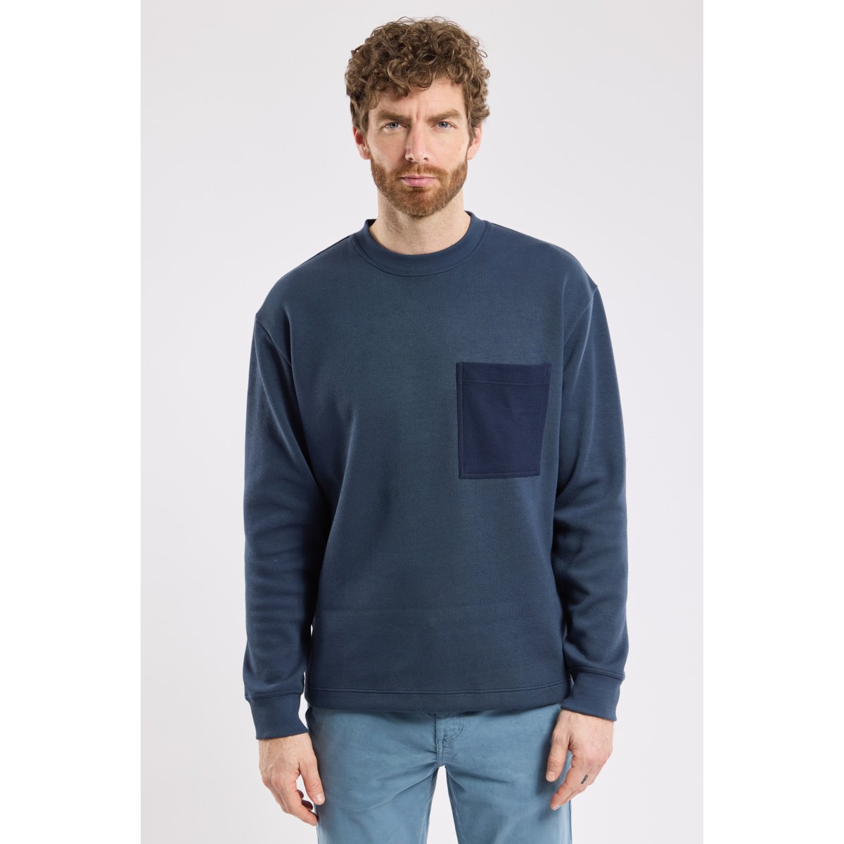 Sweat poche poitrine en coton épais tornade, ARMOR-LUX