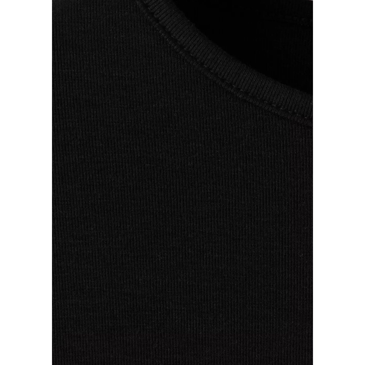 T-shirt ajusté manches longues noir, MANGO