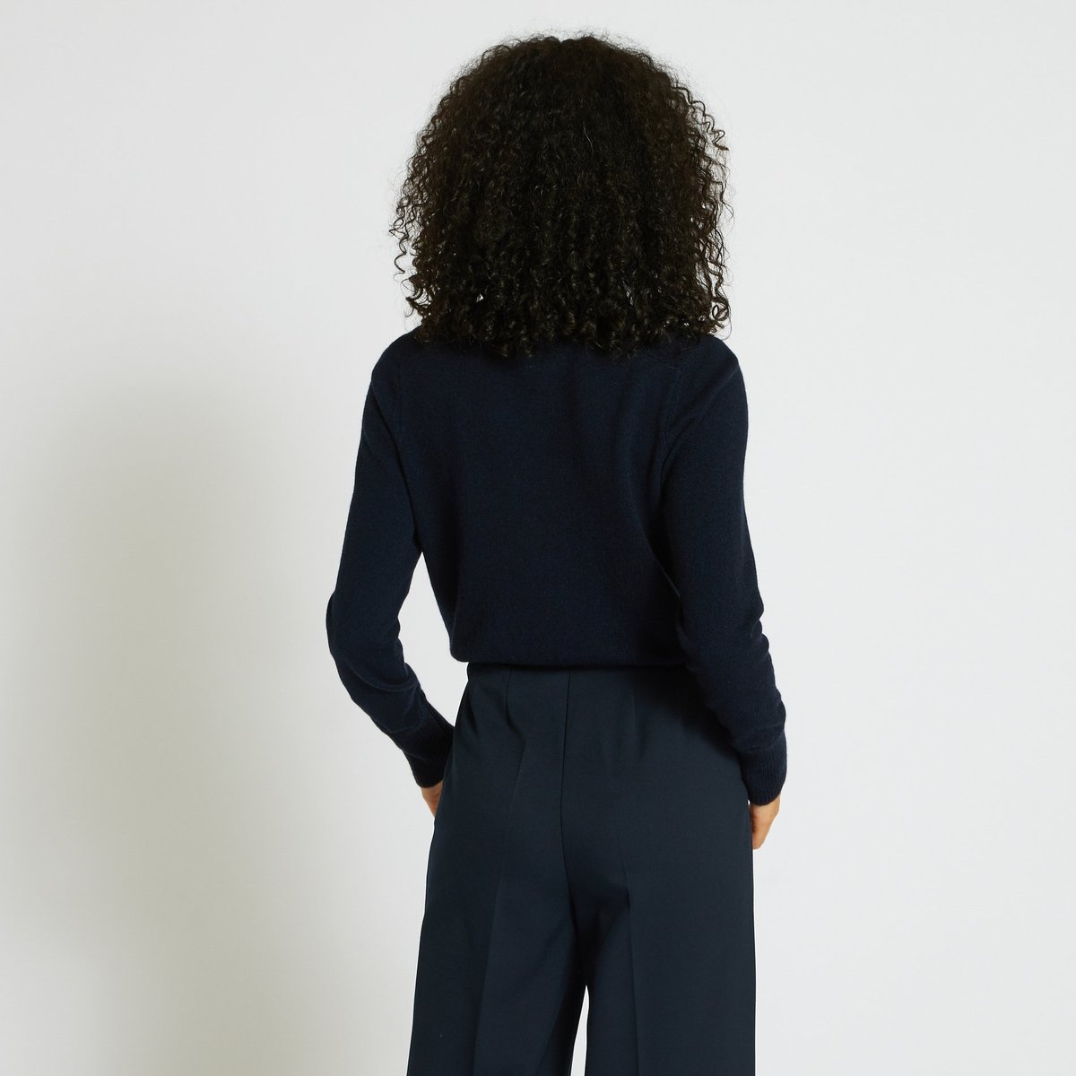 Pull col roulé en cachemire marine, MONOPRIX