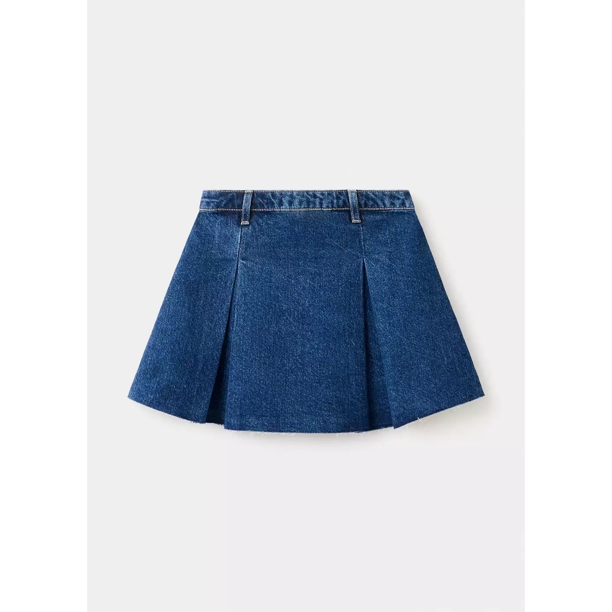 Jupe en jean plissée bleu moyen, MANGO KIDS