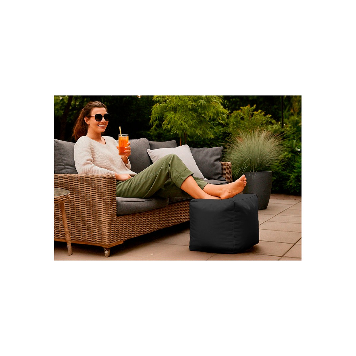 Pouf intérieur-extérieur PABLO ORIGINAL noir, JUMBO BAG