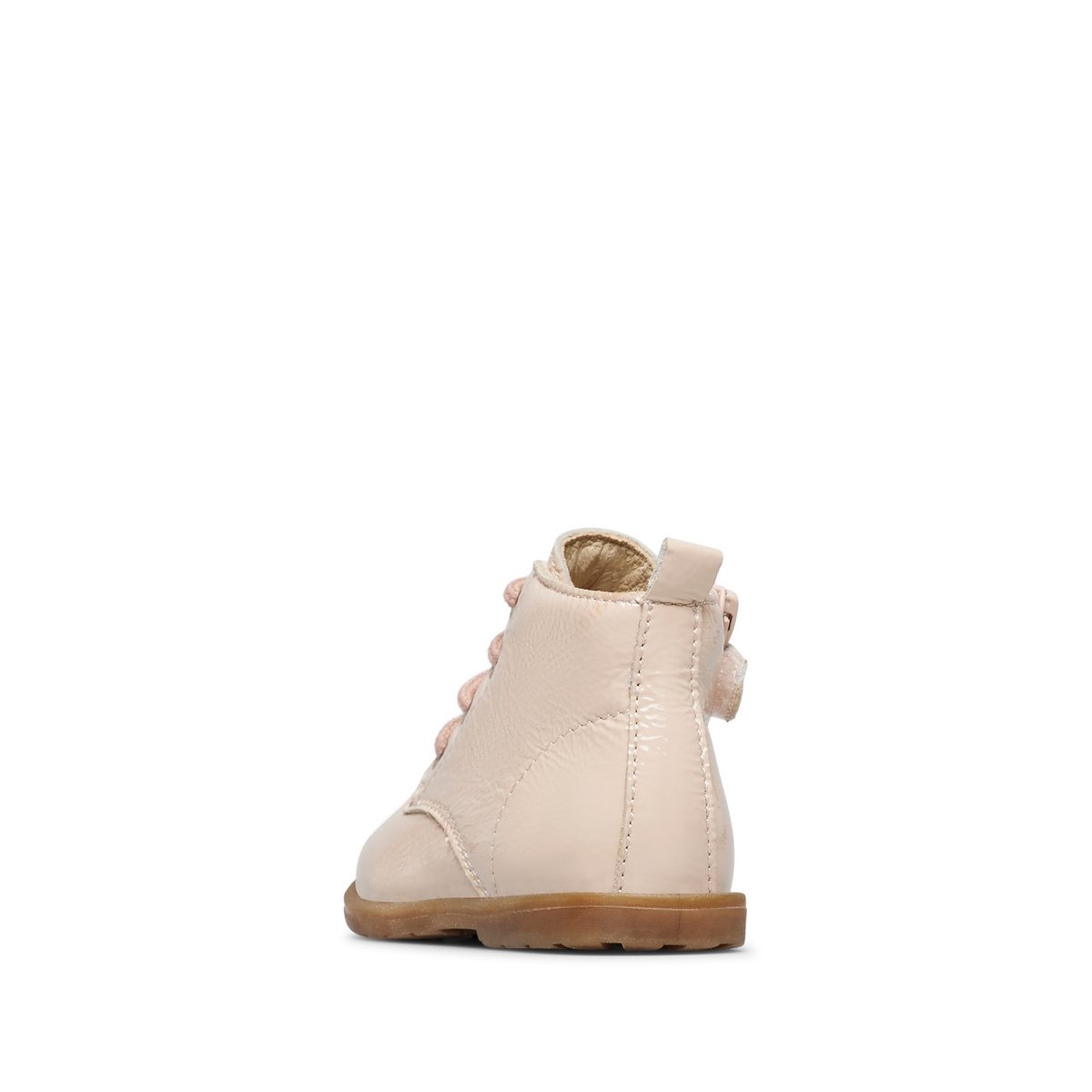 Bottines vernies à lacets et fermeture éclair ROBIN NEW rose poudré-, FALCOTTO