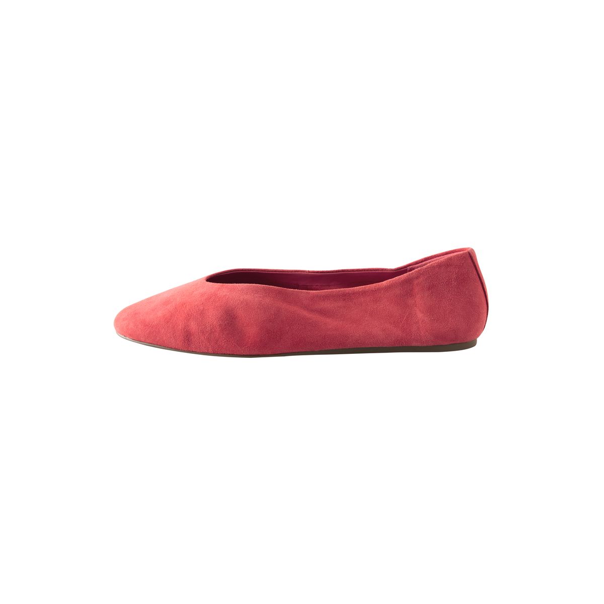 Ballerines bout rond en cuir rose corail, NEXT