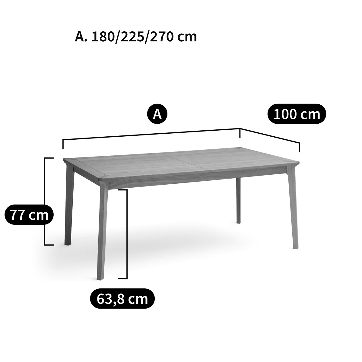 Table à manger, extensible, en plaqué chêne, 6 à 10 couverts, PULLY chêne, LA REDOUTE INTERIEURS