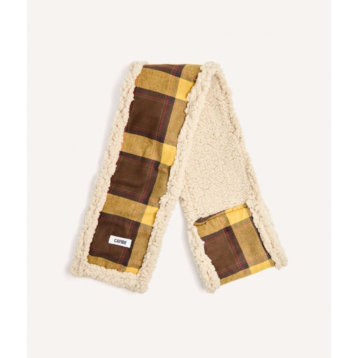 Écharpe tartan moutarde pour chien, Mica jaune, CAFIDE