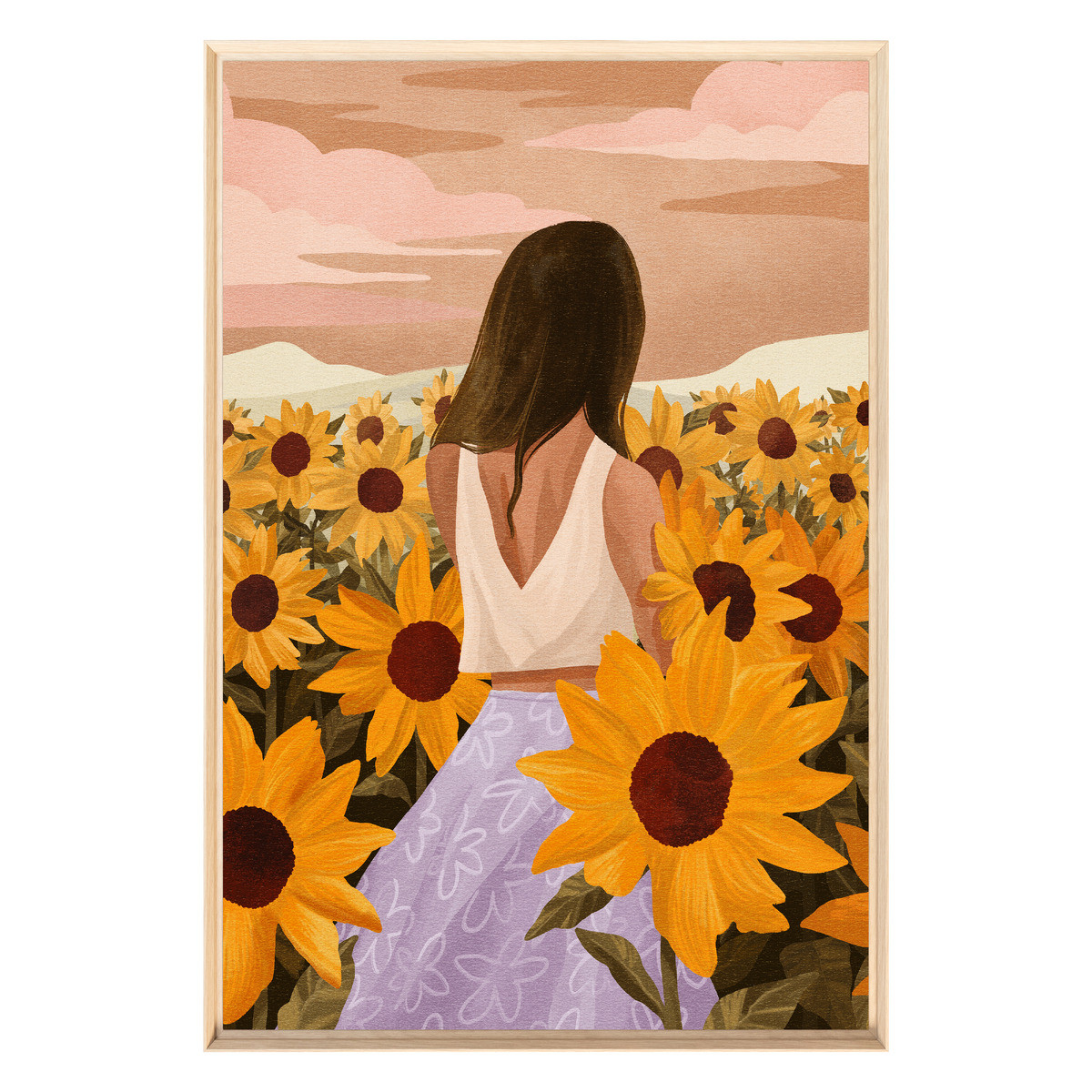 Tableau Mural Encadré Femme Au Champ De Tournesols FLEUR tableaux encadrés, CEANOTHE