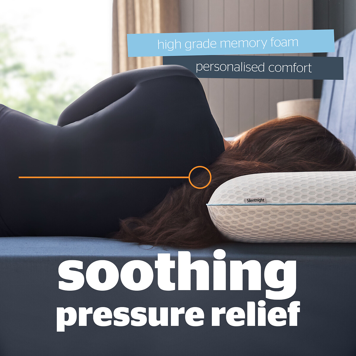 Impress Cooling Memory Foam Pillow white, SILENTNIGHT