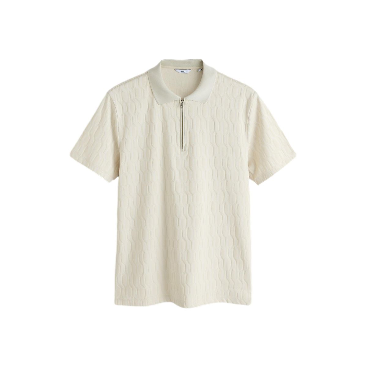 Polo habillé à motif jacquard écru, NEXT