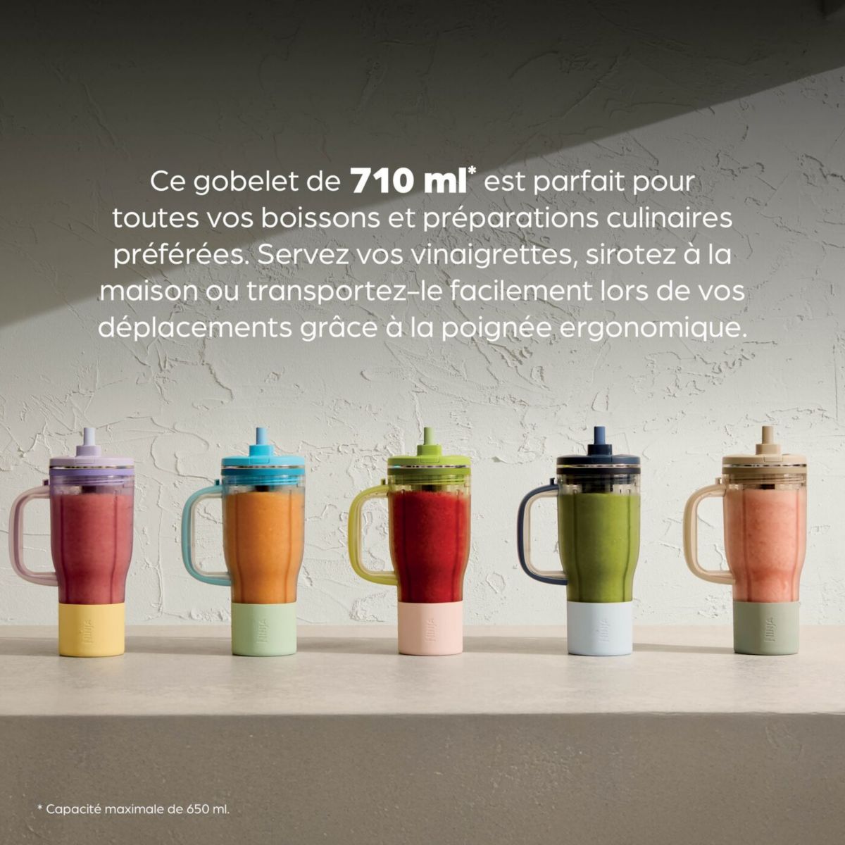 Blender BlendBoss Blue Raspberry DB351EUBL avec gourde 0,8L couleur unique, NINJA