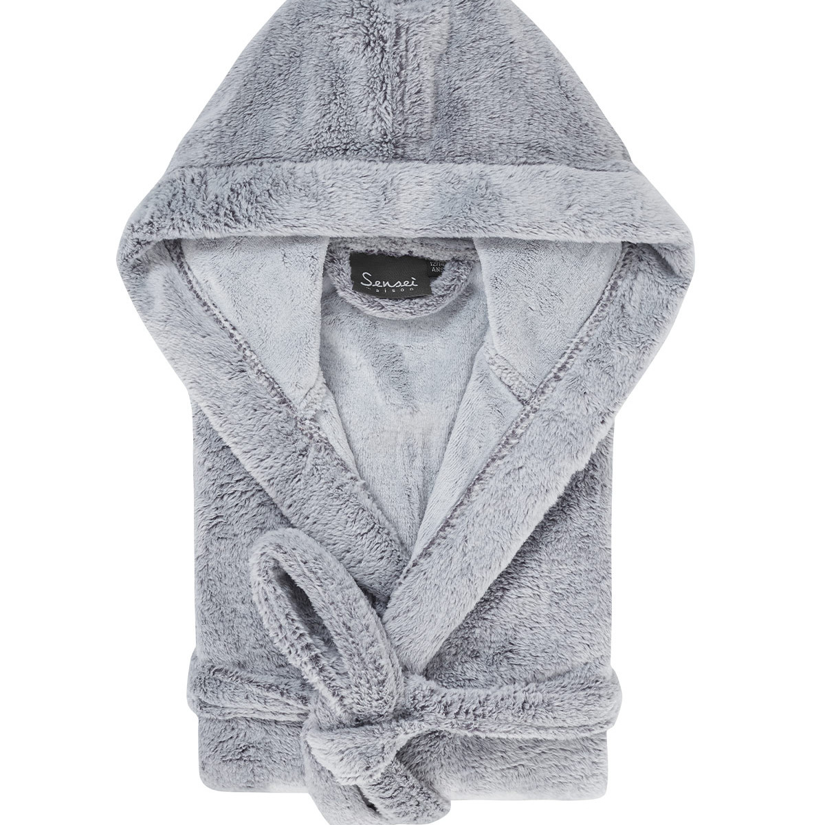Peignoir polaire enfant junior doux & chaud ARES anthracite, SENSEI MAISON