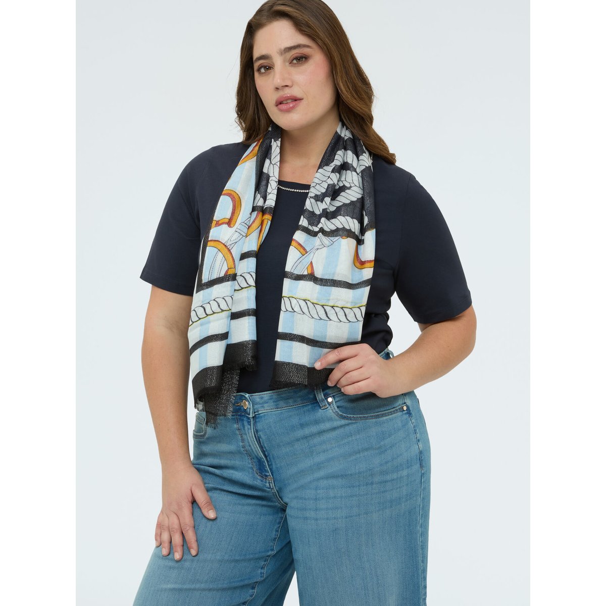 Imprimé all over et hashtag #livefree light - blue, FIORELLA RUBINO