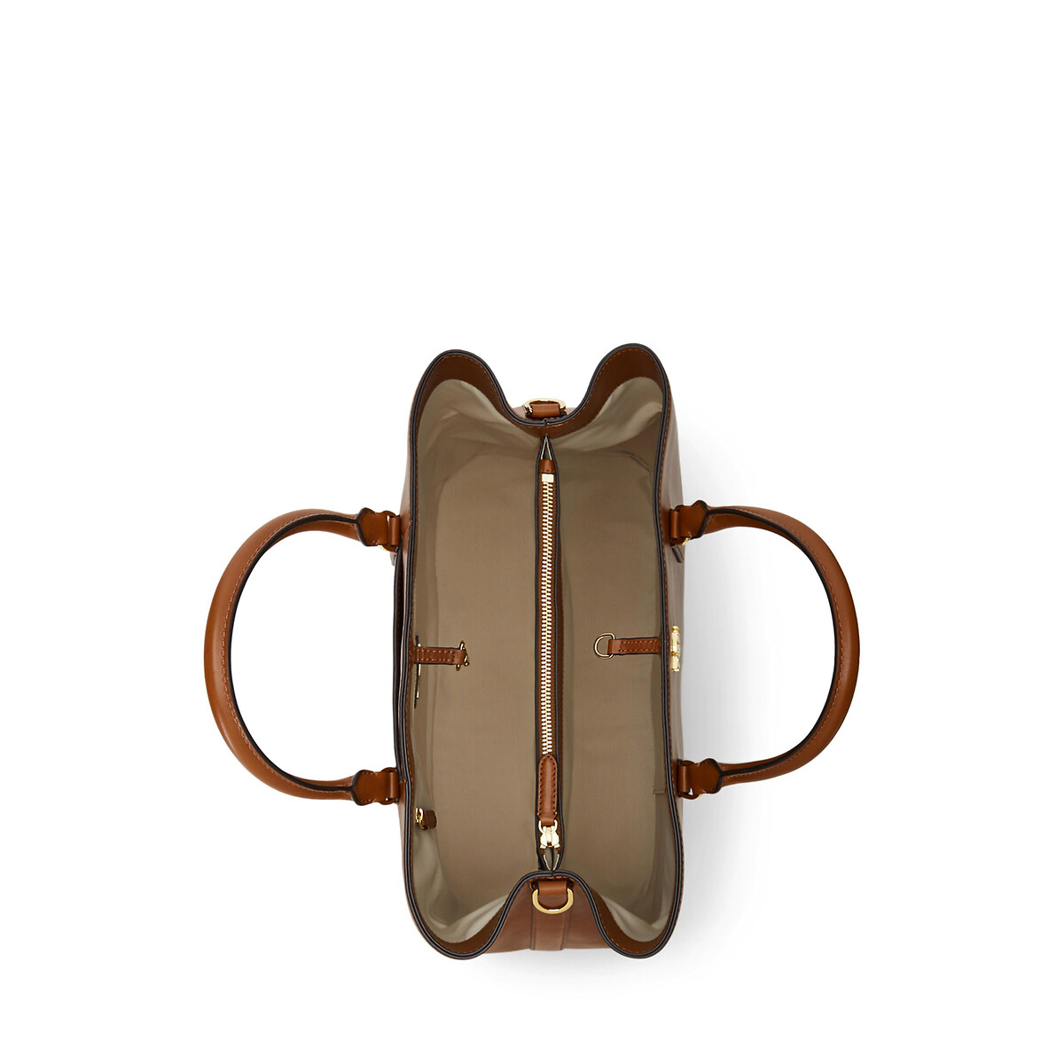 Sac à main en cuir marron, LAUREN RALPH LAUREN