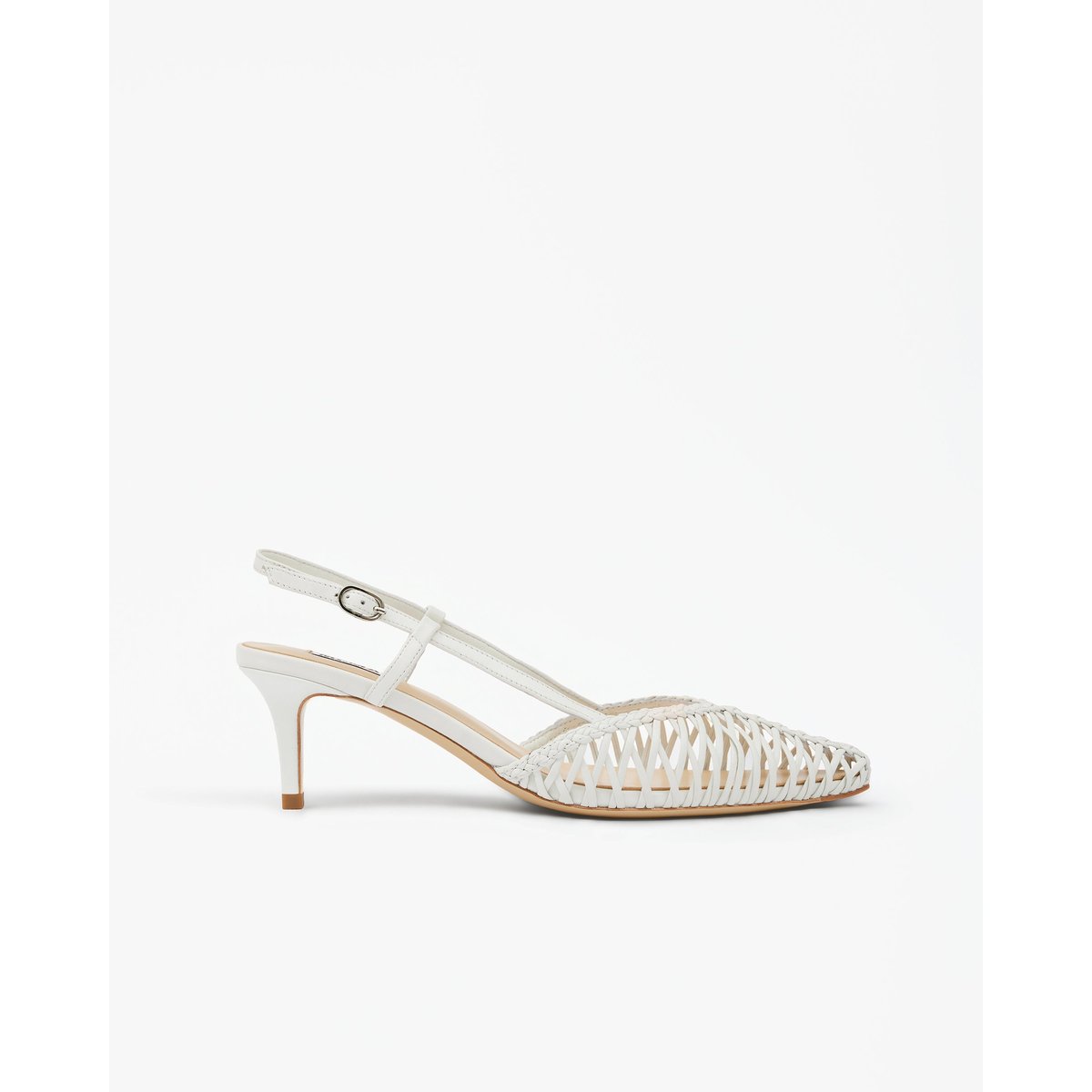 Escarpins sling-back tressé TESSA blanc, MI MAI