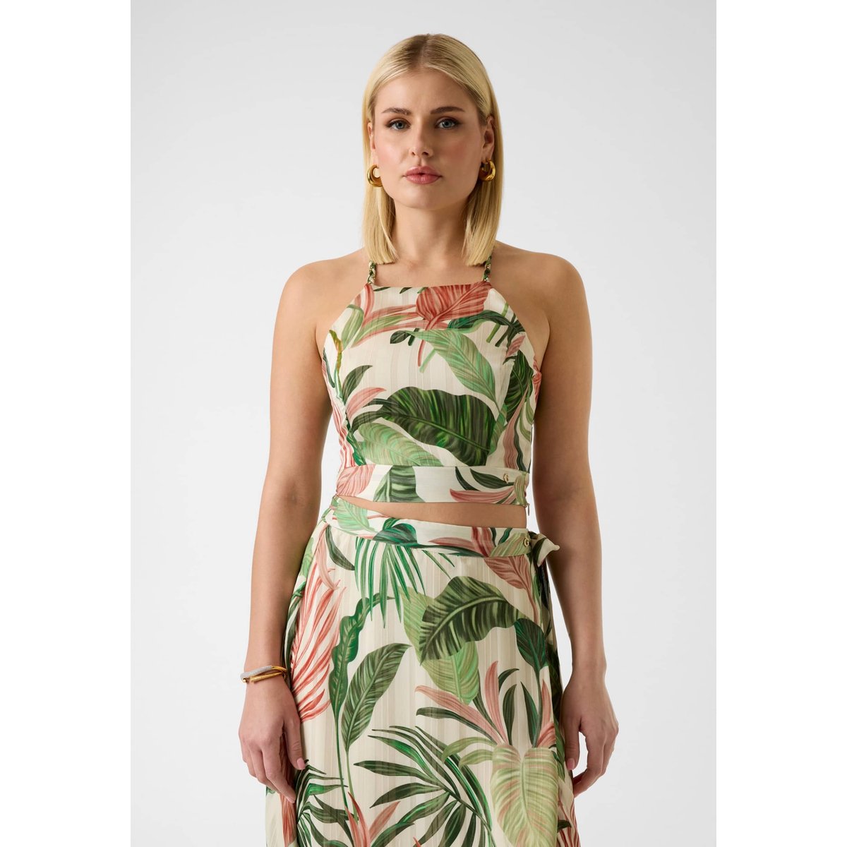 Crop Top Imprimé Floral vert multi, GUESS