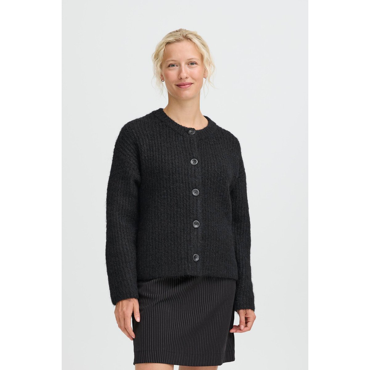 Knitted cardigan noir, B.YOUNG