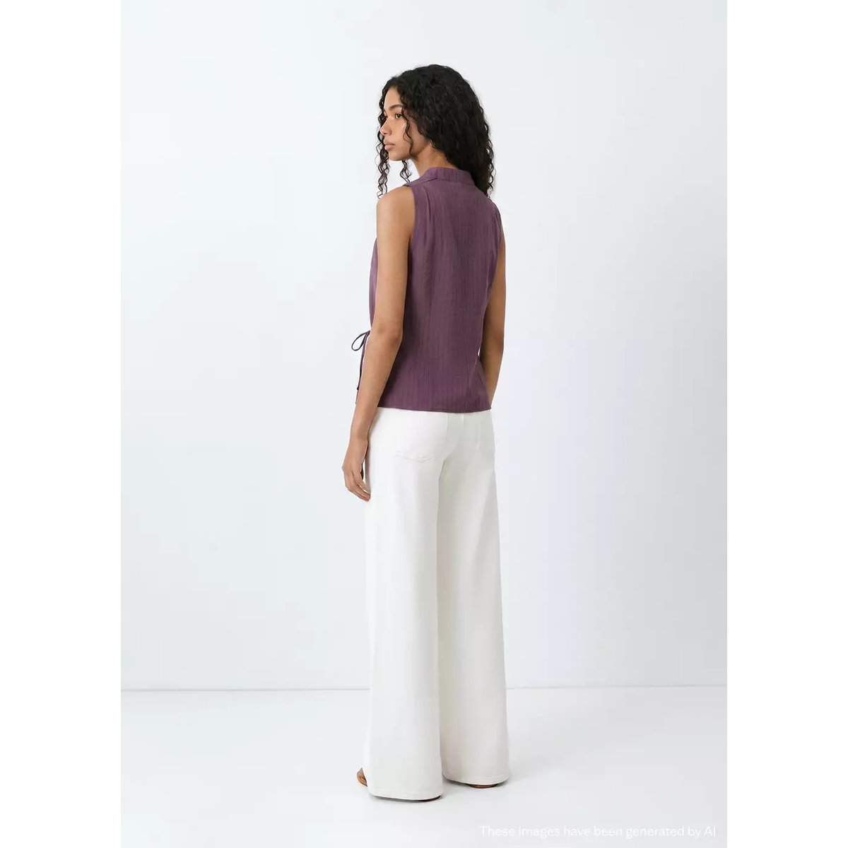Top col V croisé violet, MANGO TEEN