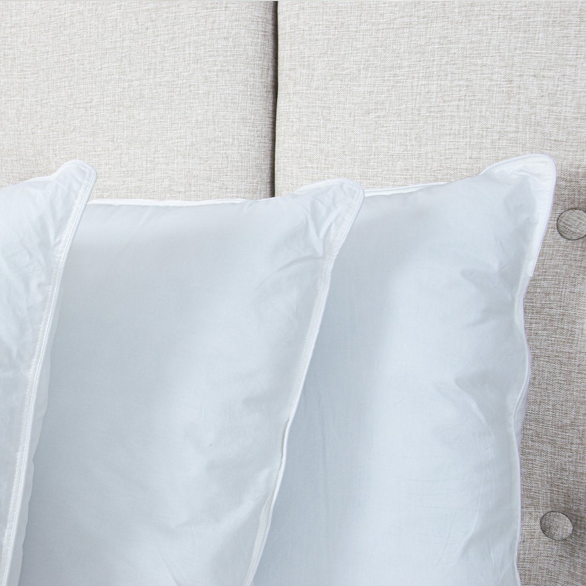 Lot de 4 oreillers Luxotel 45x70 cm Fibres creuses polyester blanc, BELLECOUR