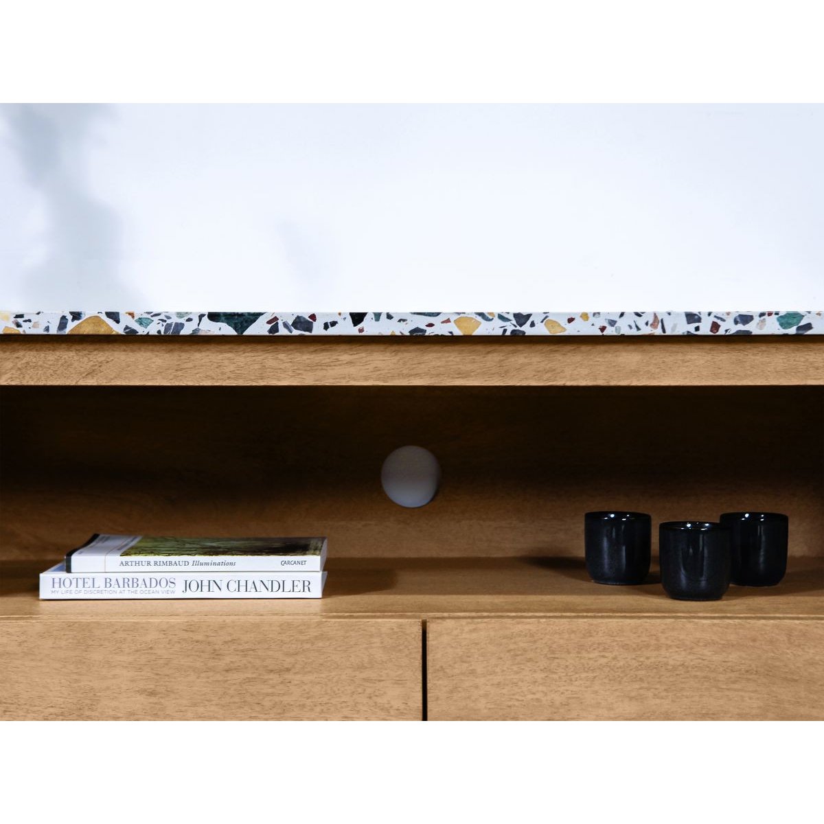 Meuble TV 200 cm bois massif, BARBARA marron clair, BOBOCHIC