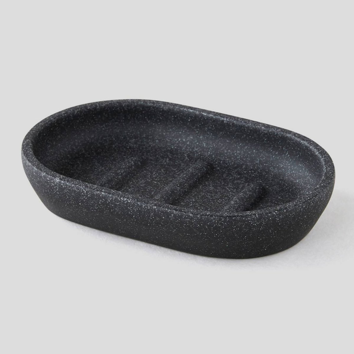 Porte savon, polyrésine mouchetée noir, MONOPRIX