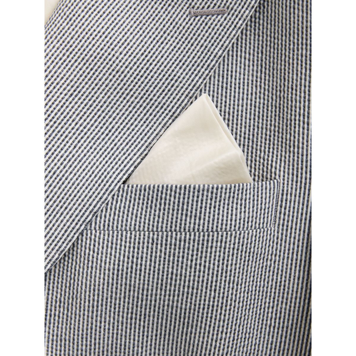 Veste de costume ajustée/croisée seersucker signature bleu, NEXT