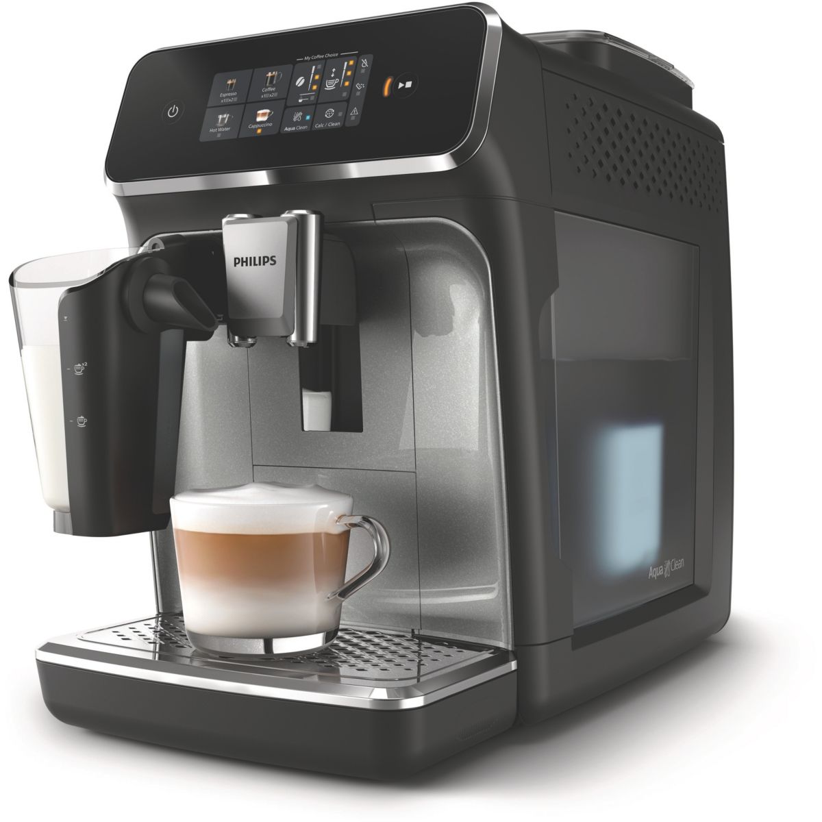 Expresso Broyeur EP2339/10 cafetière à grain LatteGo série 2300, 4 boissons, SilentBrew, Noir couleur unique, PHILIPS