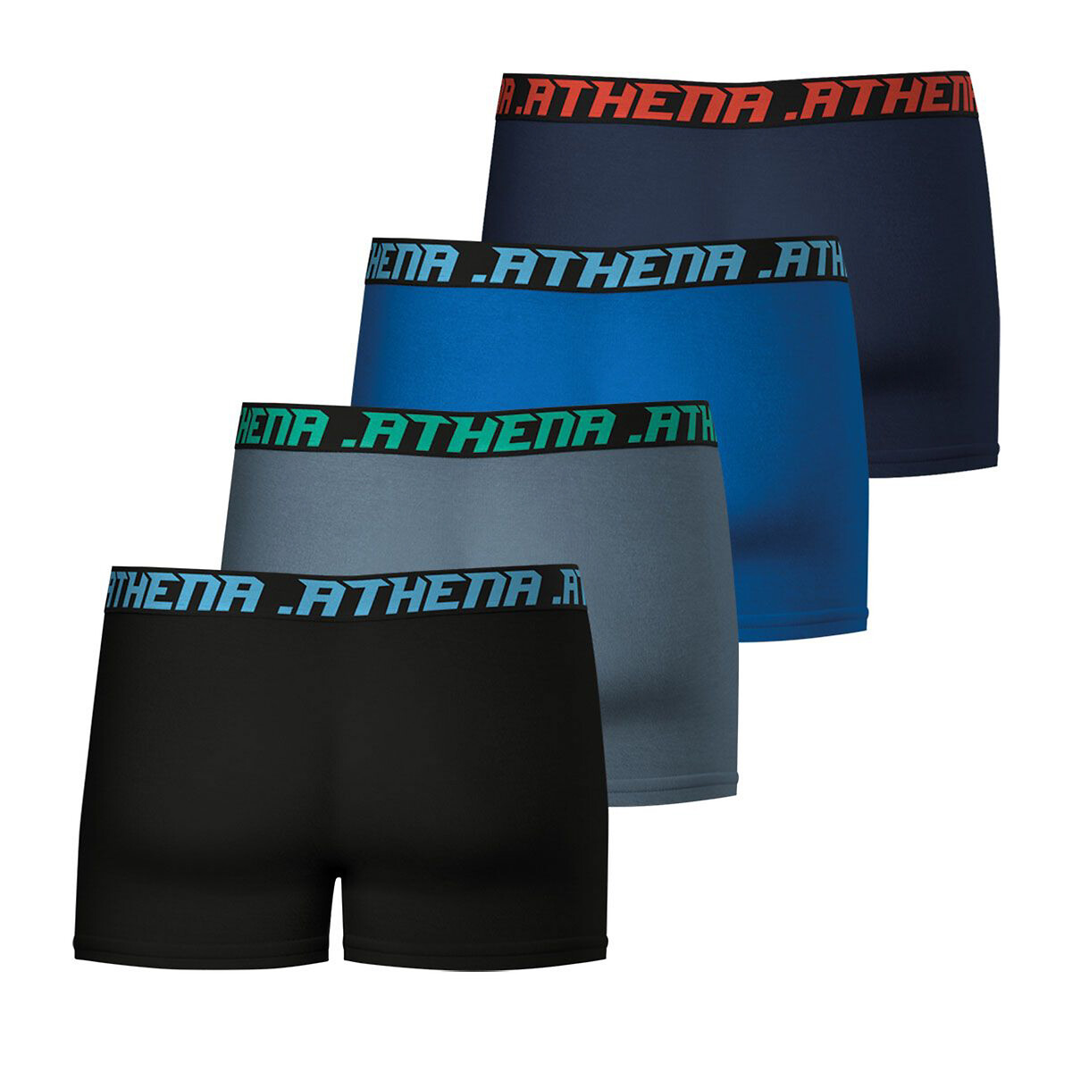 Lot de 4 boxers My Petit Prix noir + bleu, ATHENA